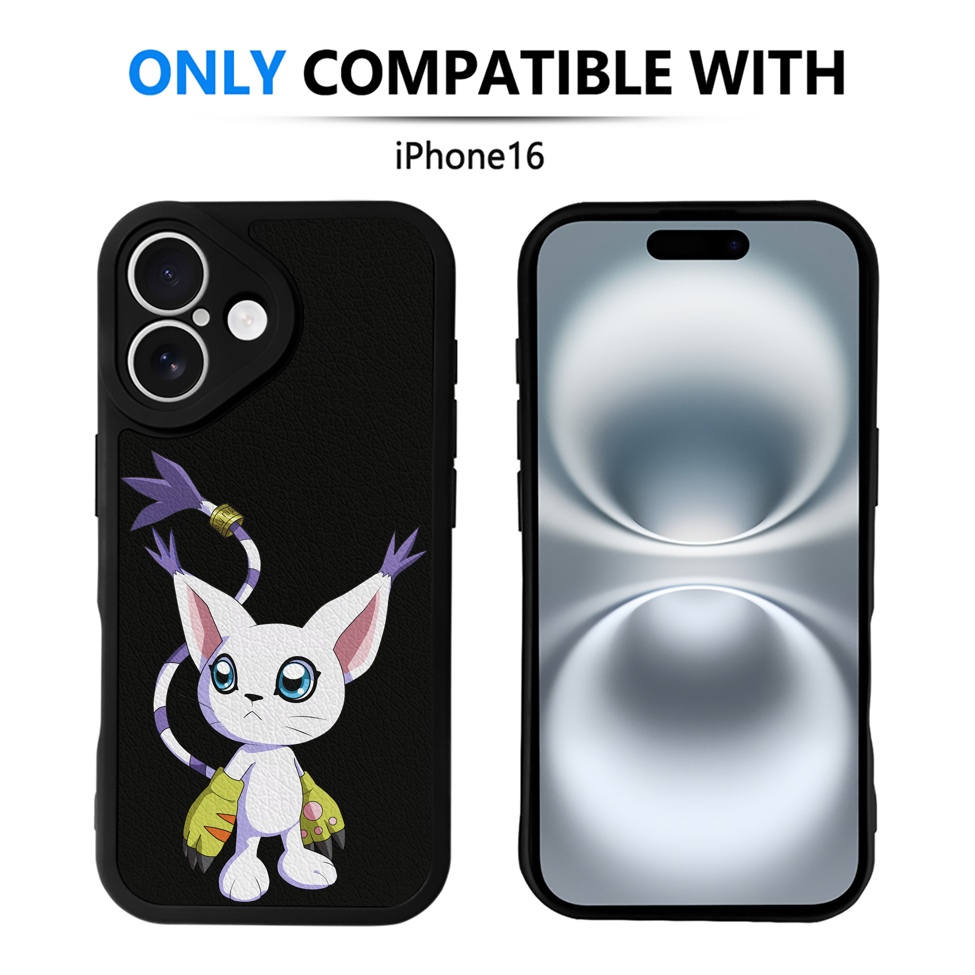 （画像用） Digimon デジタルモンスター/デジモン 【iPhone 16シリーズ対応】シリコンスマホケース（レザー調） 材質：シリコン